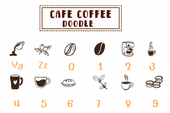 Cafe Coffee Doodle Font preview 4