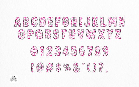 Pink Ribbon Army1 Font preview 3