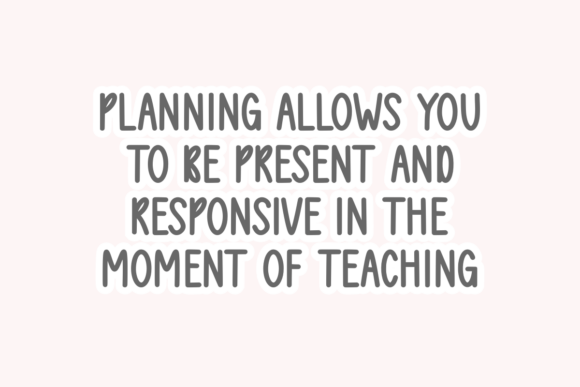 Planning Teacher Font preview 2