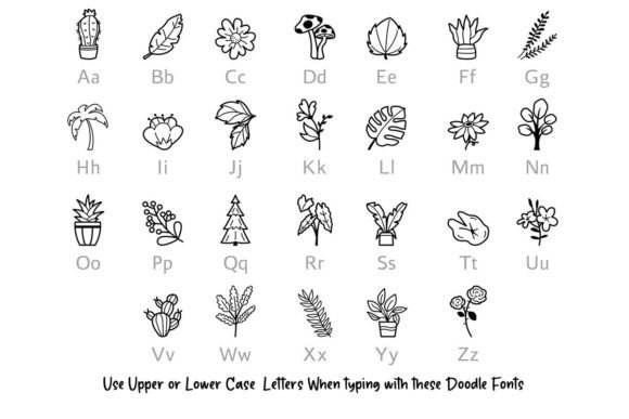 Plant Doodle Font preview 2