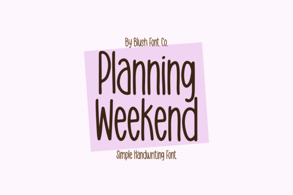 Planning Weekend Font preview 2