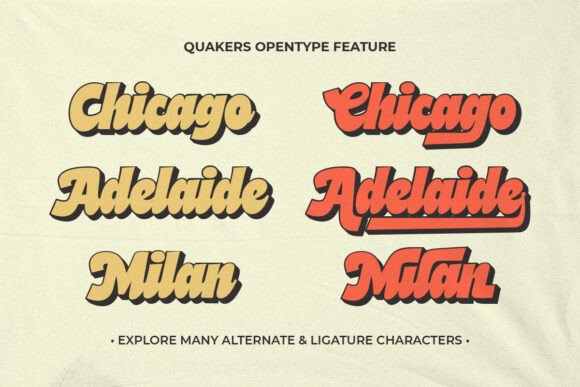 Quakers Font preview 3