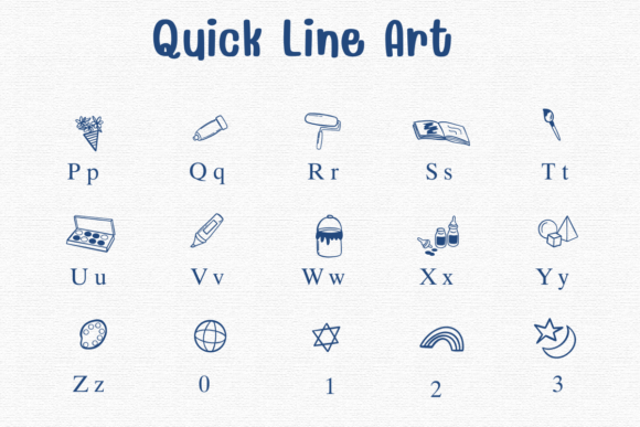 Quick Line Art Font preview 3