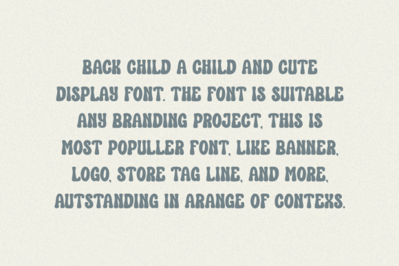 Back Child Font preview 2
