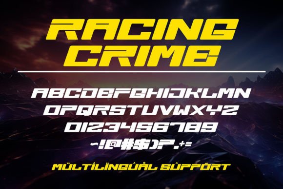 Racing Crime Font preview 2