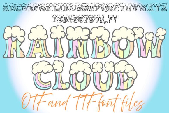 Rainbow Cloud Font preview 2