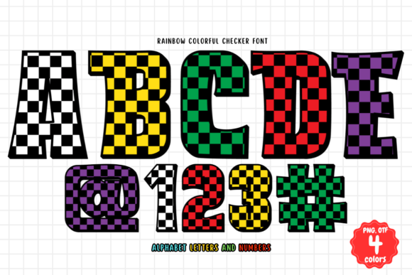 Rainbow Colorful Checker Font