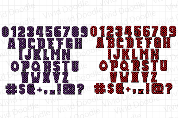 Rainbow Colorful Checker Font preview 4