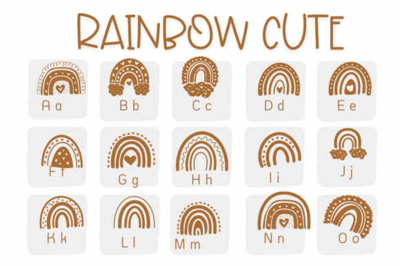 Rainbow Cute Font preview 2
