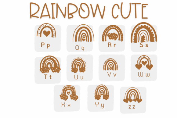 Rainbow Cute Font preview 3