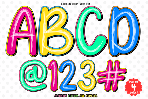 Rainbow Dolly Neon Font