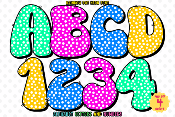 Rainbow Dot Neon Font