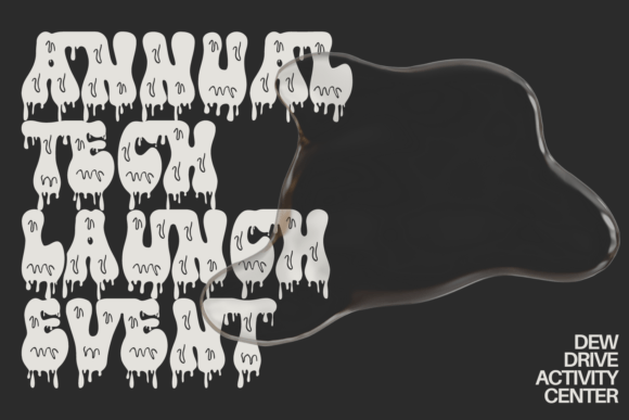Rainbow Dripping Font preview 2