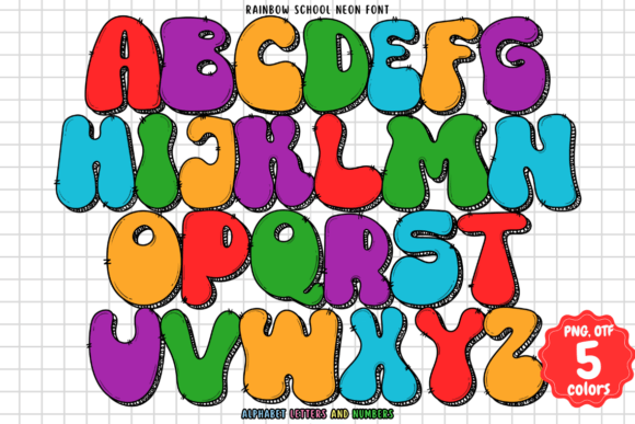 Rainbow School Neon Font