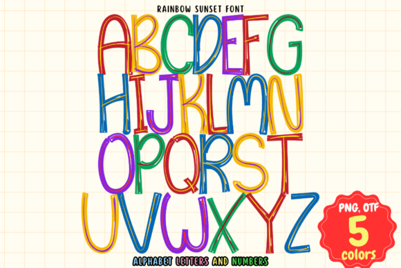 Rainbow Sunset Font preview 2