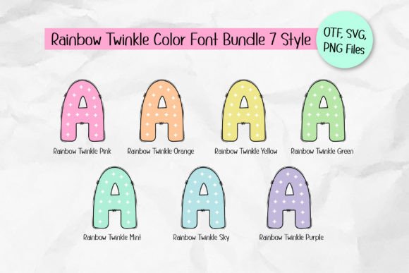 Rainbow Twinkle Font preview 2