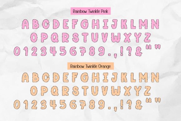 Rainbow Twinkle Font preview 3