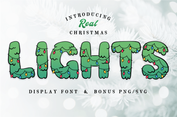 Real Christmas Lights Font