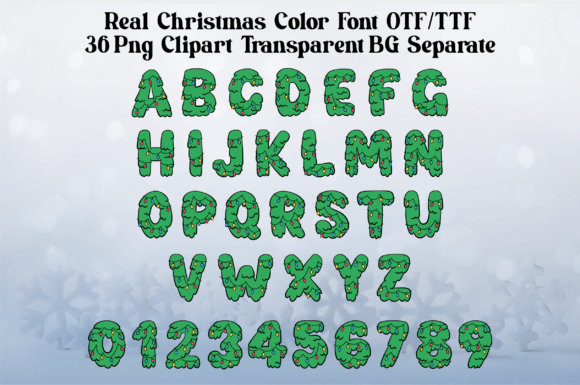 Real Christmas Lights Font preview 3