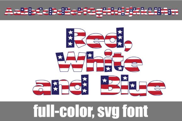 Red, White, and Blue Font