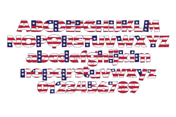 Red, White, and Blue Font preview 3