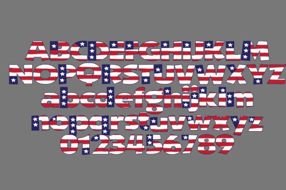Red, White, and Blue Font preview 4