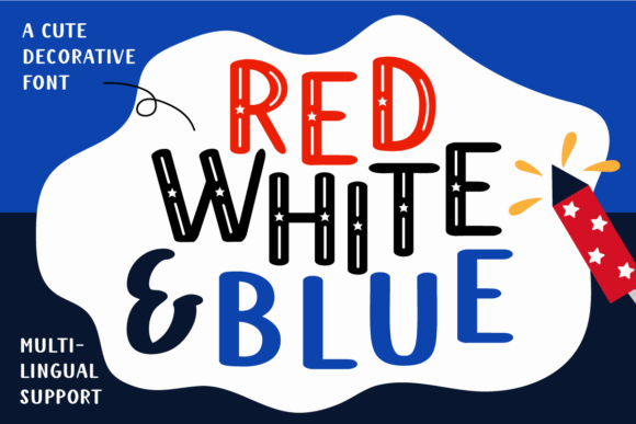 Red White and Blue Font