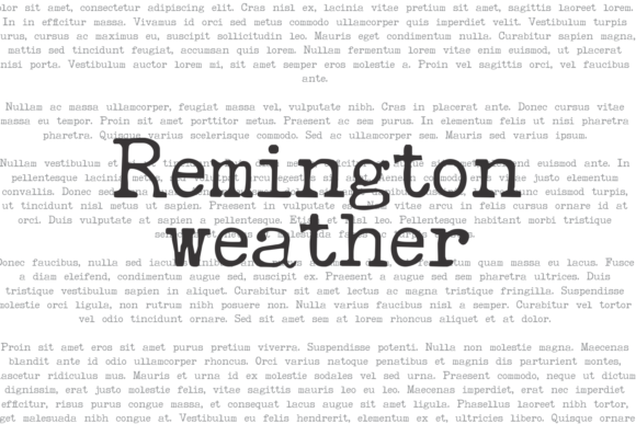Remington Weather Font preview 3