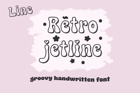 Retro Jetline Line Font preview 2