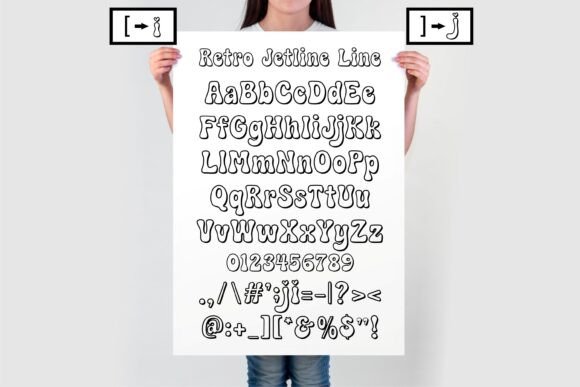 Retro Jetline Line Font preview 3
