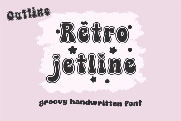 Retro Jetline Outline Font preview 2