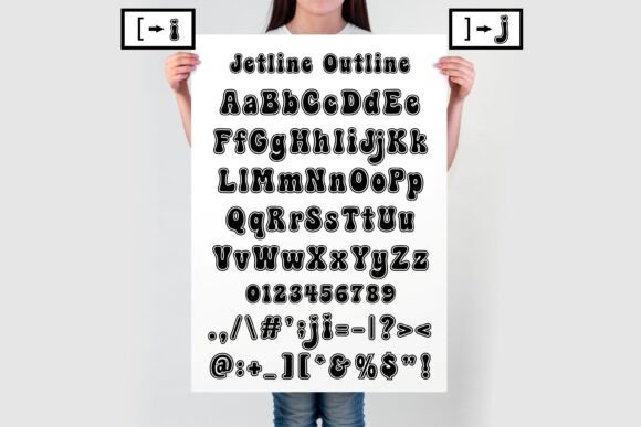 Retro Jetline Outline Font preview 3