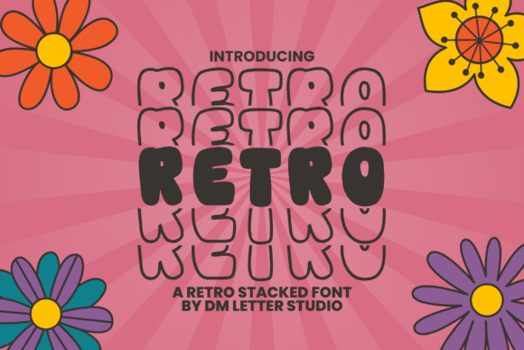 Retro Stacked Font