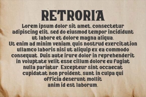Retroria Font preview 4