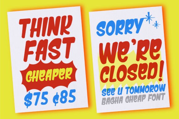 Bagha Cheap Font preview 2