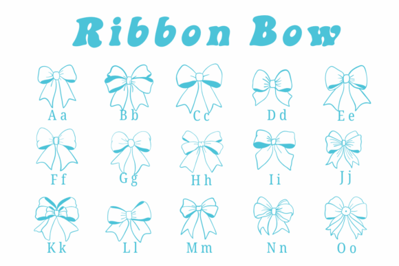 Ribbon Bow Font preview 2