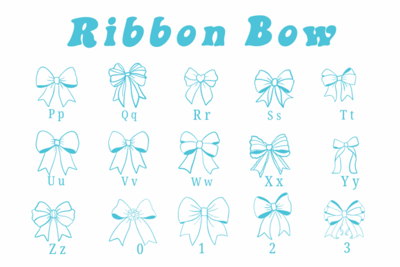 Ribbon Bow Font preview 3