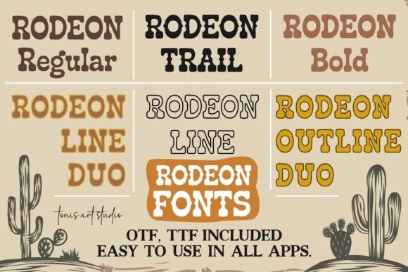 Rodeon Western Bundle Font preview 2