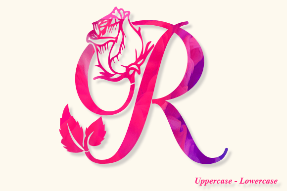 Rose Blossom Monogram Font preview 3