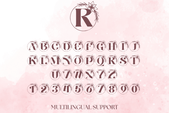 Rosy Flower Monogram Font preview 4