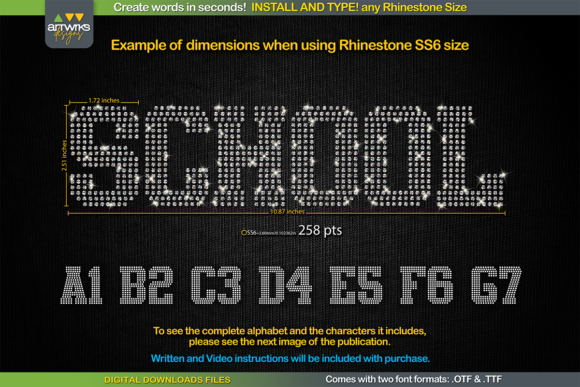 RS02 Atletico TTF RHINESTONE Template Font