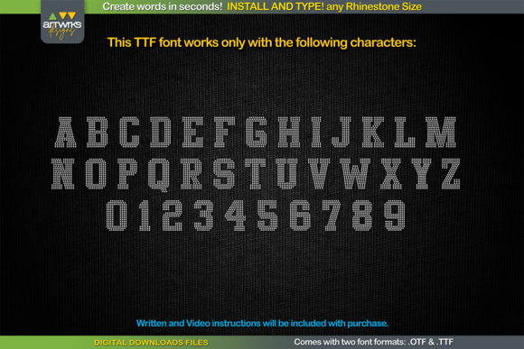 RS02 Atletico TTF RHINESTONE Template Font preview 2