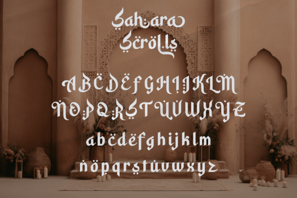Sahara Scrolls Font preview 2