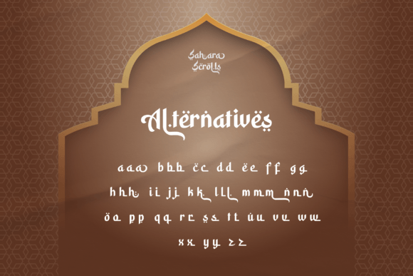 Sahara Scrolls Font preview 3