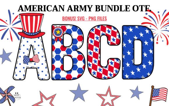 American 4th of July Bundle Font