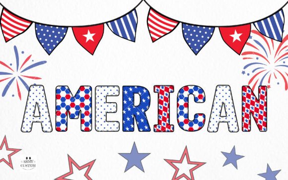 American 4th of July Bundle Font preview 2