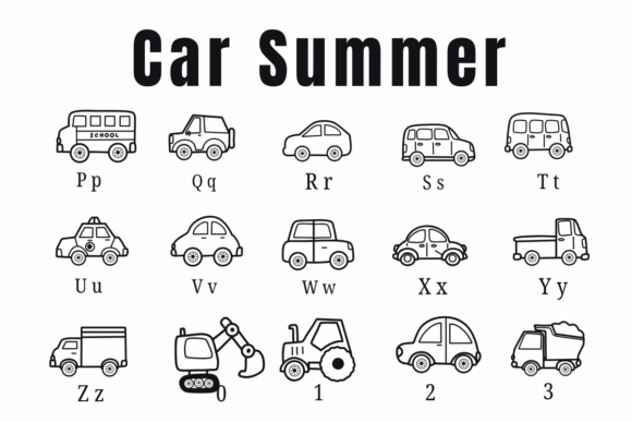 Car Doodle Font preview 3