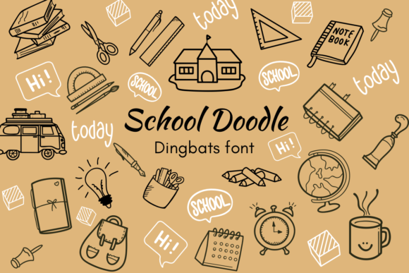 School Doodle Font