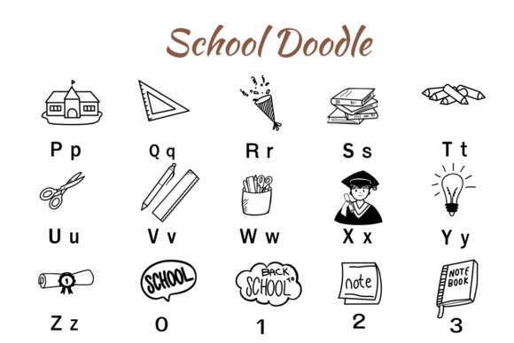 School Doodle Font preview 3