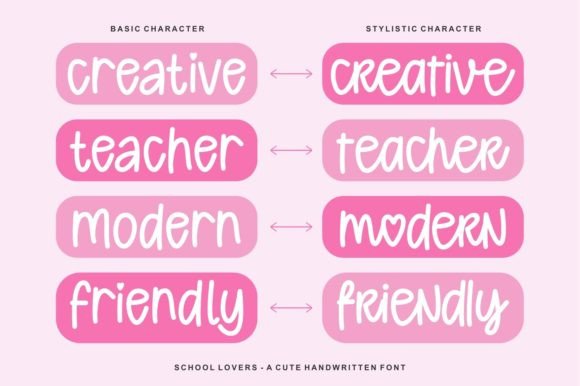 School Lovers Font preview 2